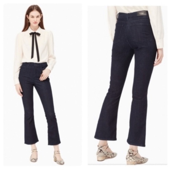 Kate Spade High Rise Broom Street Flare Jeans - Picture 1 of 7